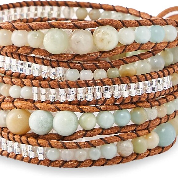 Bracelet for Women – Handmade Vegan Boho Natural Stone Layered Bracelet, Thailan - Picture 1 of 5